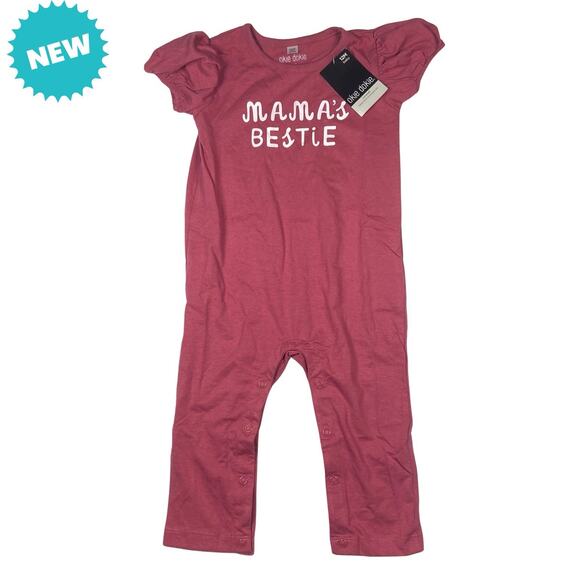 Okie Dokie Baby Girl Size 12 Month Mama's Bestie Red One Piece Outfit - New - Picture 1 of 4